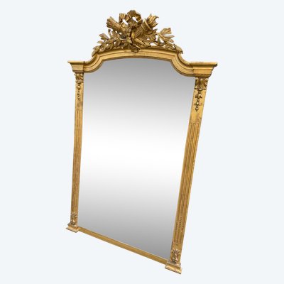 Large Louis XVI style gilded mirror, Napoleon III period