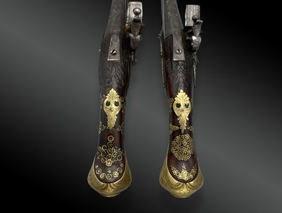 Pair of flintlock pistols for the oriental market 19th century European work