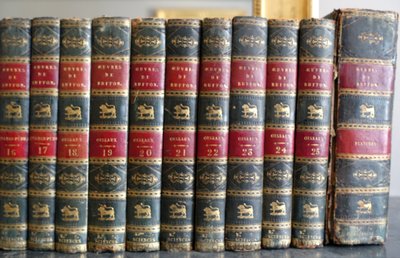 Buffon's Natural History, 26 volumes and colorized plates - fine leather binding - 1829