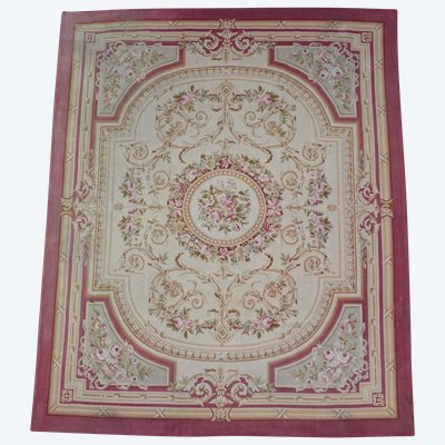 Large Louis XVI Napoleon III style Aubusson rug - 308cm x 239cm