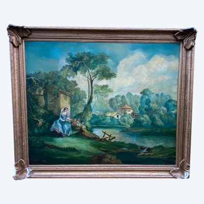 Oil on canvas Herduwb Rendurg Romantic Rendurb 19th century