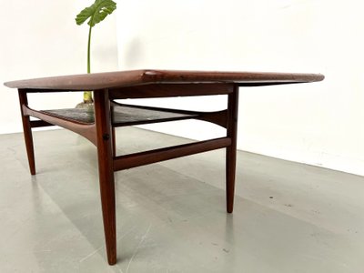 Grande table basse scandinave en teck par Robert Christensen