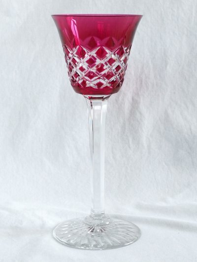 Service de 6 verres à vin du Rhin en cristal de Baccarat, modèle Burgos - 19,5cm