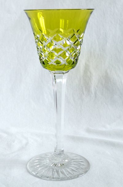 Service de 6 verres à vin du Rhin en cristal de Baccarat, modèle Burgos - 19,5cm