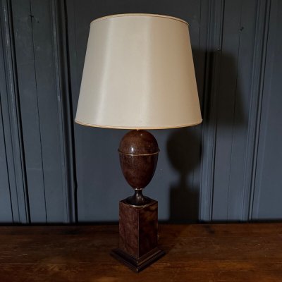 Lampe mit Marmoreffekt und Lampenschirm 1980 auf Duschfuß