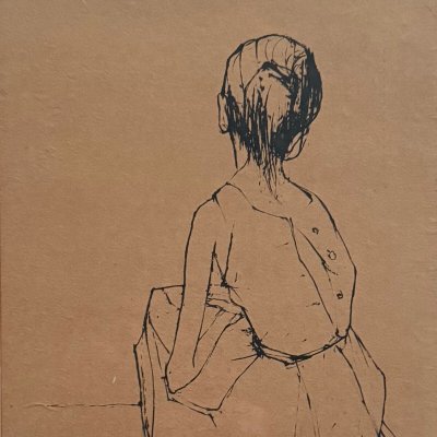 Lithographie contresignée par Jansem 30/40 femme de dos XXe