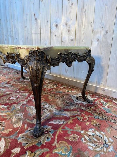 Louis XV Onyx und Bronze Couchtisch