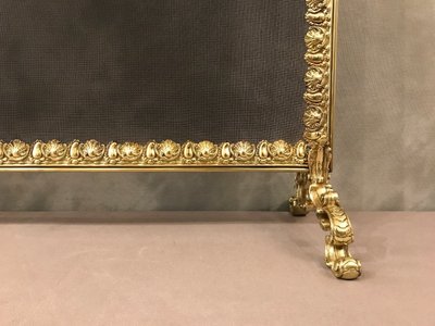 Brass and bronze fire screen from the 19th century