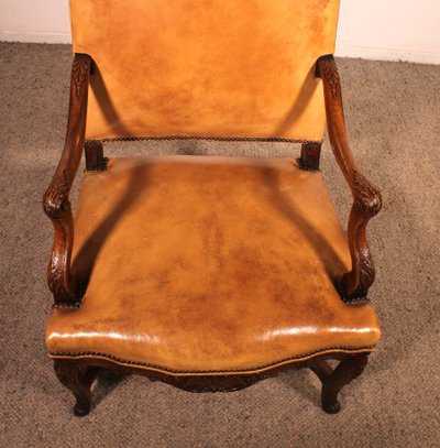 Fauteuil d'époque Régence En Noyer - 18° Siècle