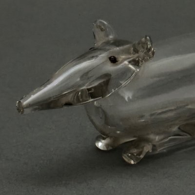 Souris en verre soufflé compte-gouttes XVIIIe