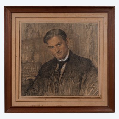 Aquarelle portrait de Paul Thoby chirurgien par E. Fougerat 1933