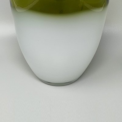 1970s Exquisited Handcrafted Green Vase by Michielotto in Murano Glass.