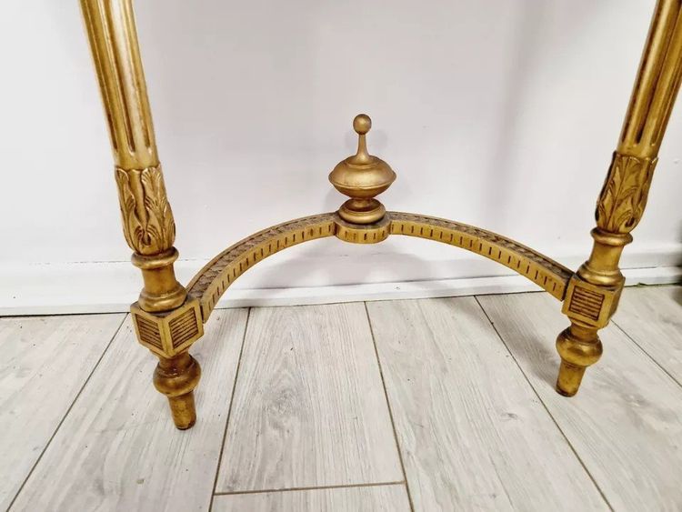 Antique Louis XVI Style Console Table with Marble Top