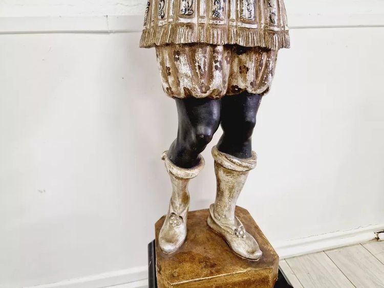 Venezianische Statue aus polychromiertem Holz, 19. Jh.