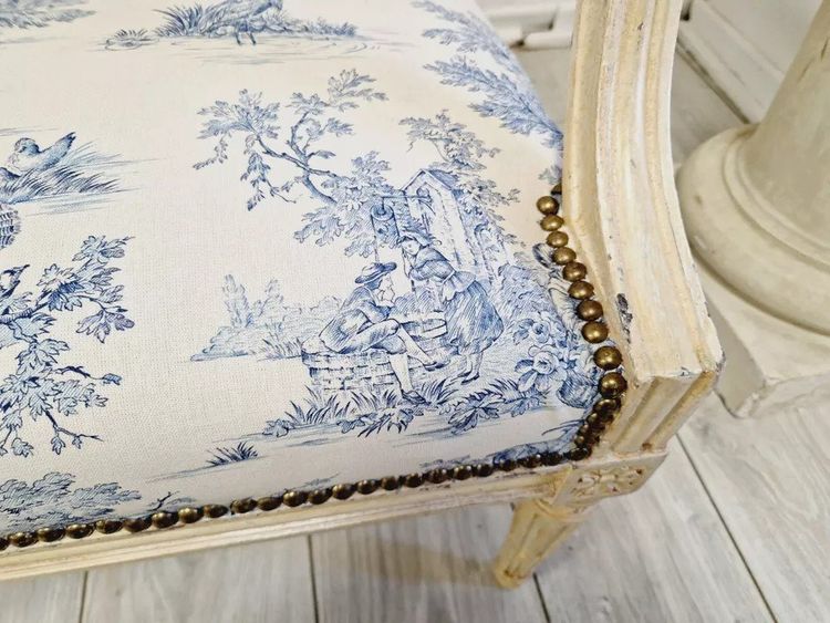 Pair of Antique Directoire Style Bergère Armchairs