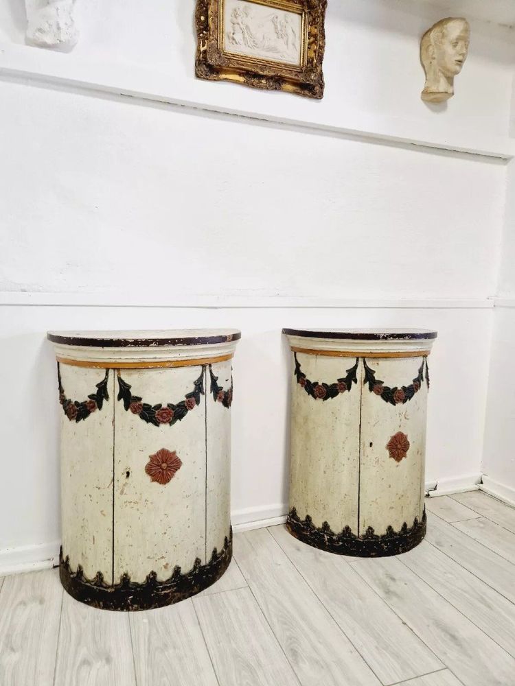 Pair of 18th Century Tambour Cabinets