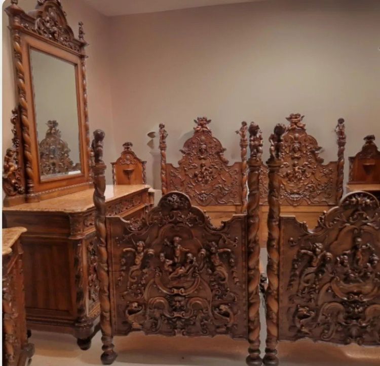 Antique Italian Baroque Bedroom Set - Rare