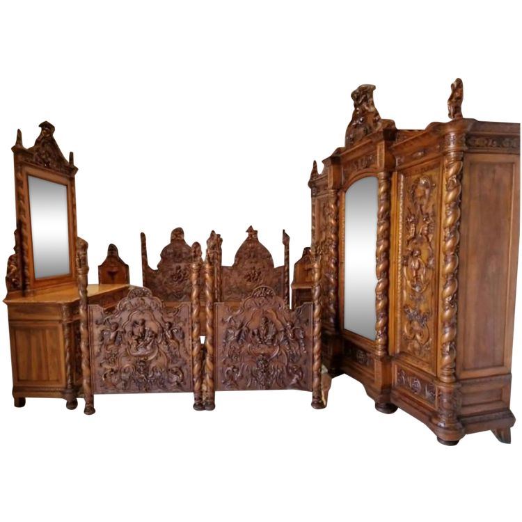 Antique Italian Baroque Bedroom Set - Rare