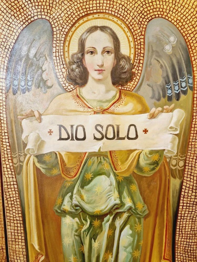 Trittico di dipinti religiosi ad olio su fondo dorato €4.995