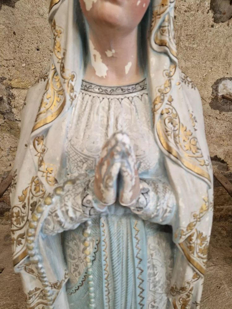 Life-Size Antique Religious Statue of Mary of Lourdes