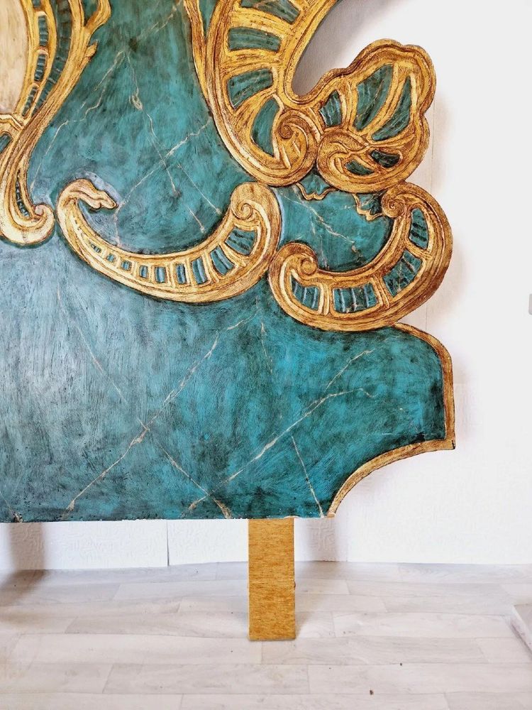 Huge Peacock Style Vintage Venetian Headboard