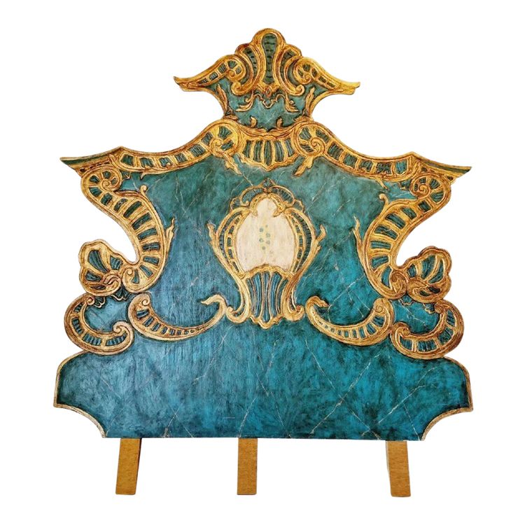 Huge Peacock Style Vintage Venetian Headboard