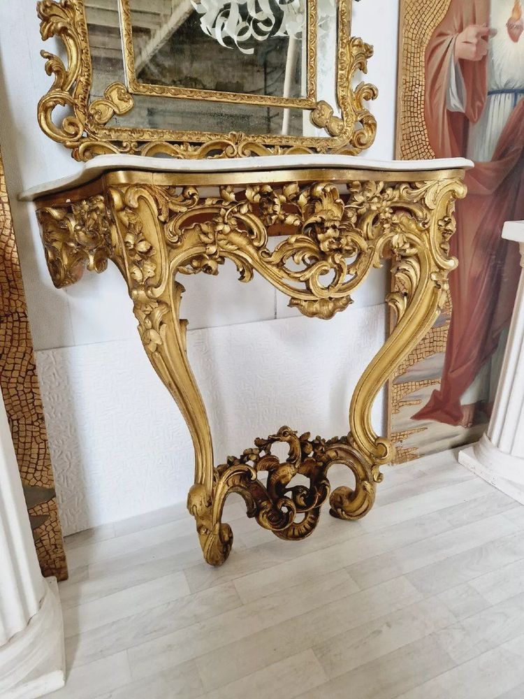 Antique French Rococo Console Table