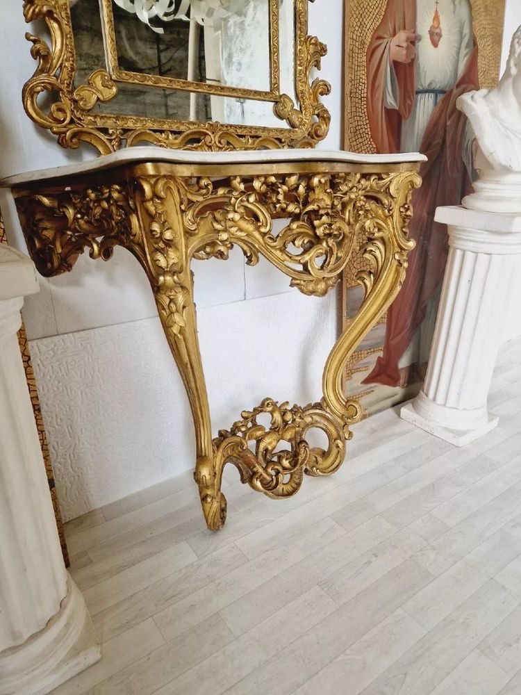 Table Console Rococo Antique, France