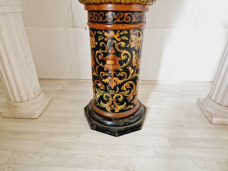 Antique 19th Century Majolica Planter Pot and Base