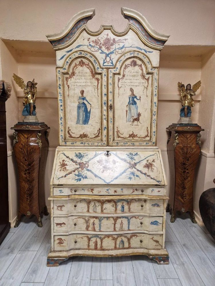 Antique Painted Cupboard Secretaire