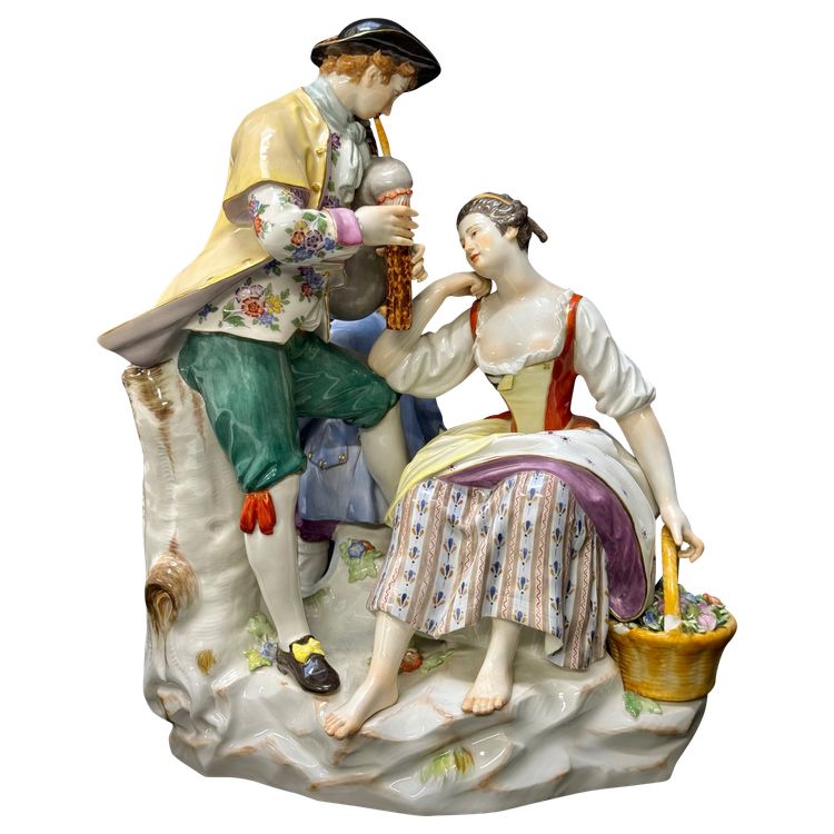 Meissen - Porzellangruppe Schäfer und Gärtner