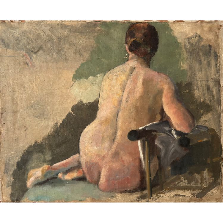 Back model, nude woman