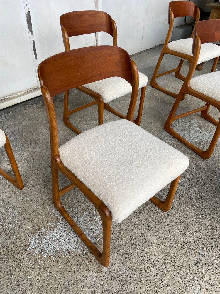 Baumann - Suite Of 6 Chairs Model Sledge Circa 1960