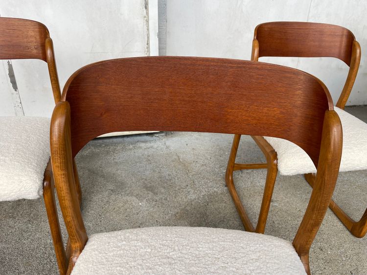 Baumann - Suite Of 6 Chairs Model Sledge Circa 1960