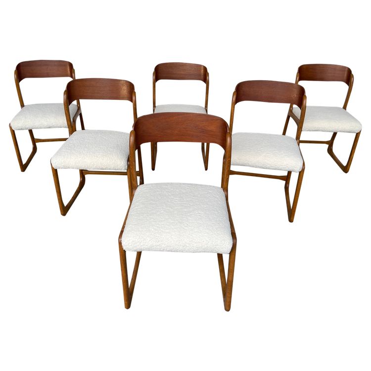 Baumann - Suite Of 6 Chairs Model Sledge Circa 1960