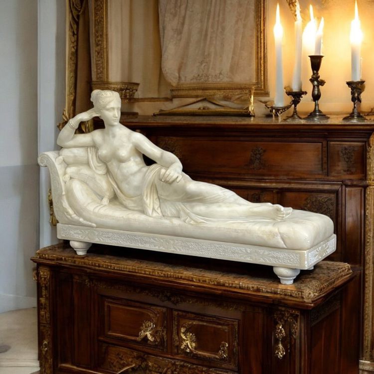 GRANDE SCULTURA DEL XIX SECOLO IN ALBATRA DA CANOVA (1757-1822) PAULINE BORGHÈSE