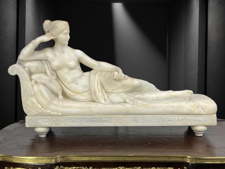 GRANDE SCULTURA DEL XIX SECOLO IN ALBATRA DA CANOVA (1757-1822) PAULINE BORGHÈSE