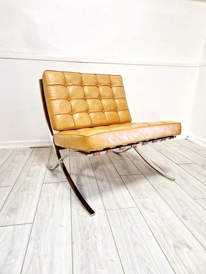 Mid-Century Barcelona Style Lounge Armchair