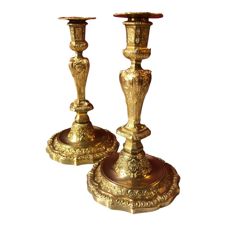 Pair of Regency candlesticks with profiles