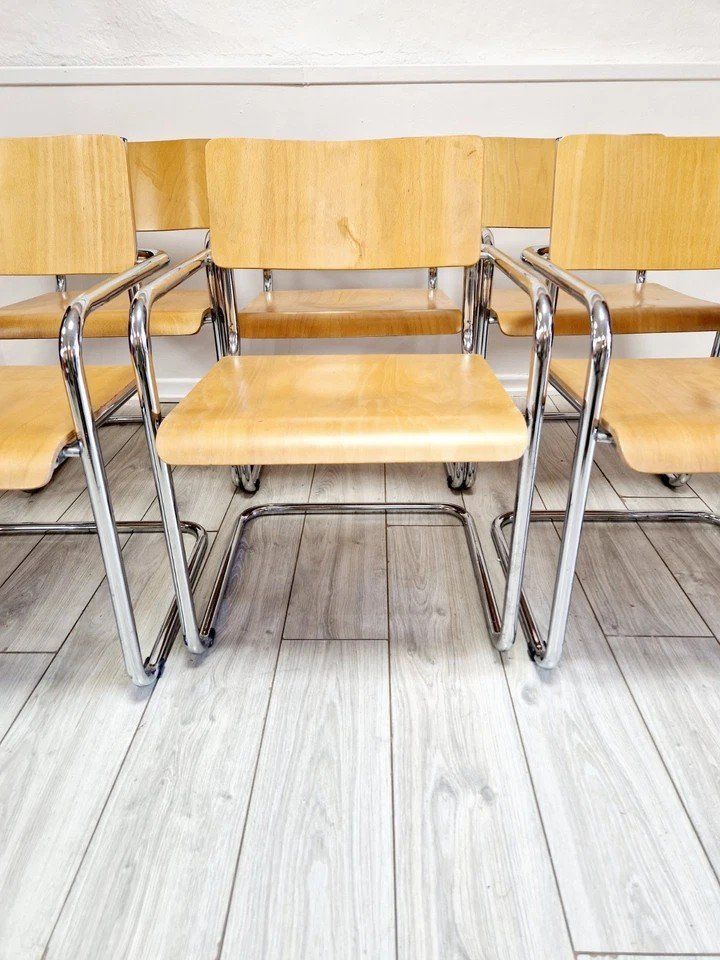 6 Chaises De Salle à Manger à La Manière De Marcel Breuer