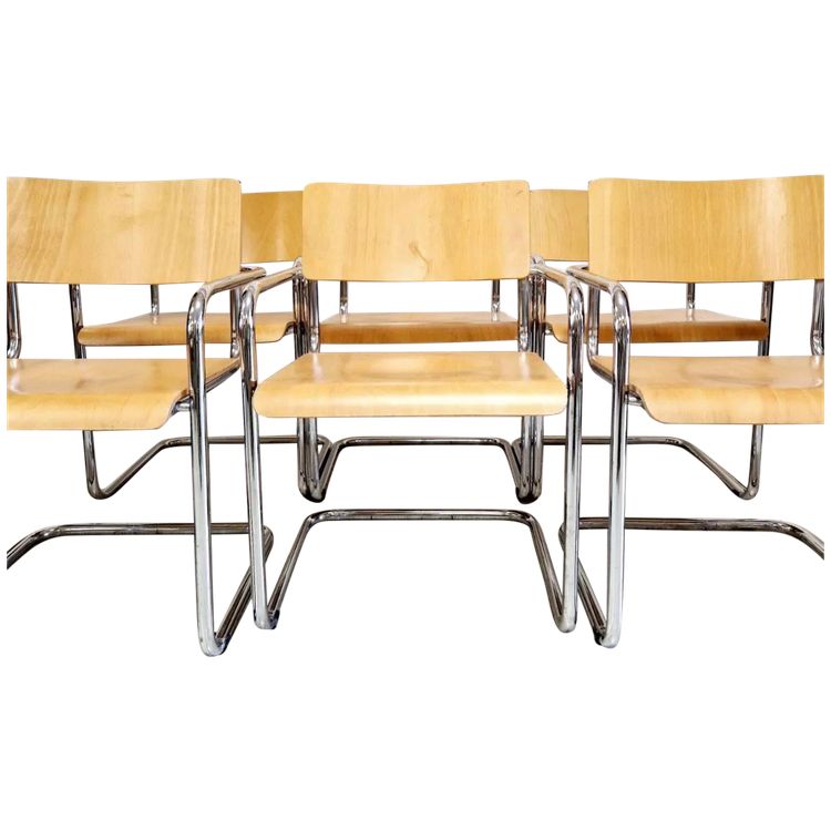 6 Chaises De Salle à Manger à La Manière De Marcel Breuer