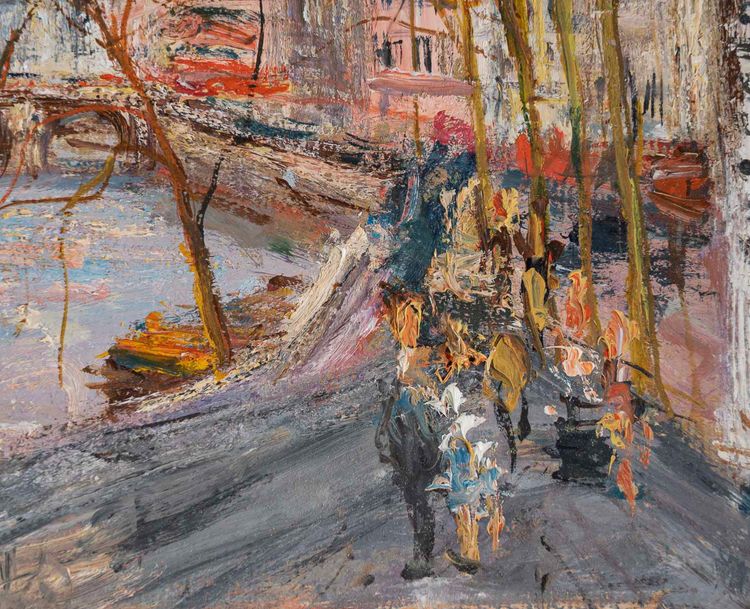 Serge Belloni (1925-2005), View of the Banks of the Seine, Oil on Wood, Circa 1960