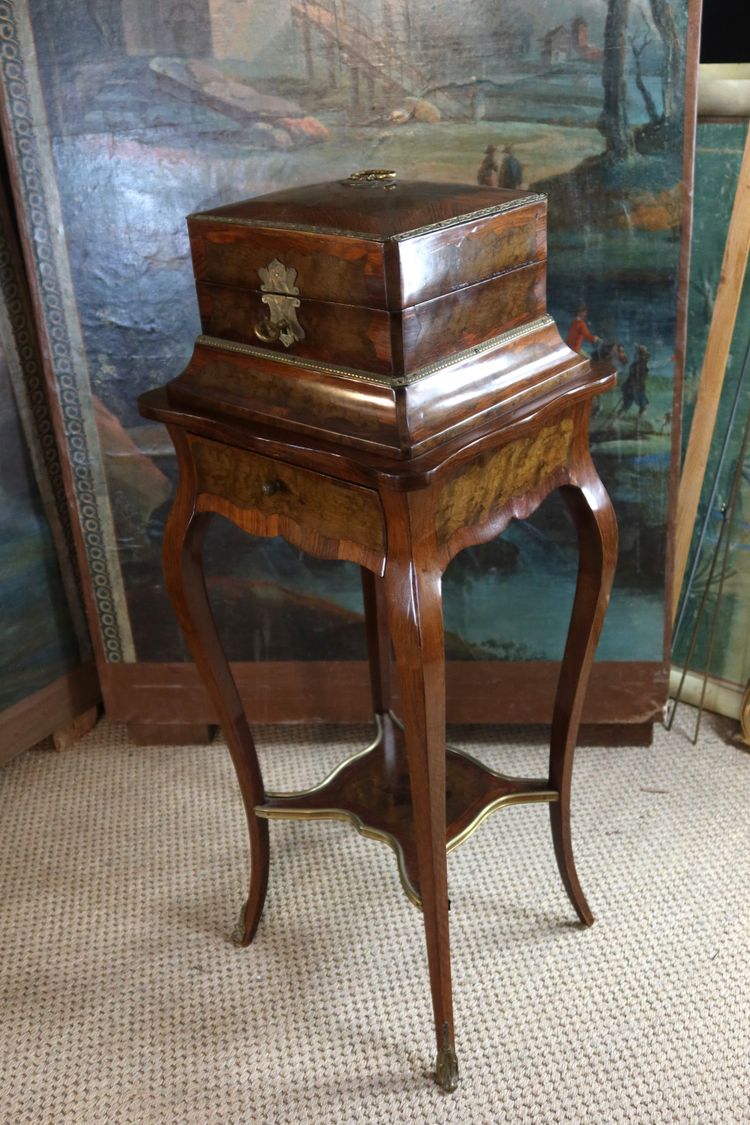 Jewelry box on its table, 19th century