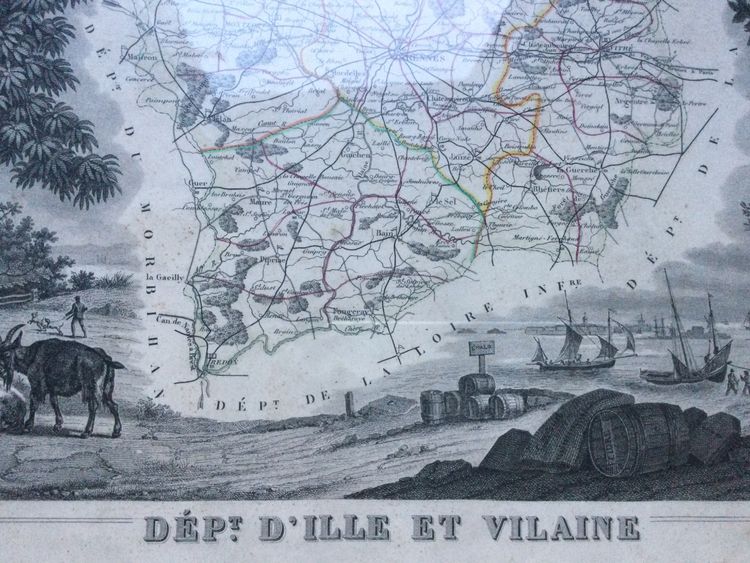 Carte département D’Ille et Vilaine 