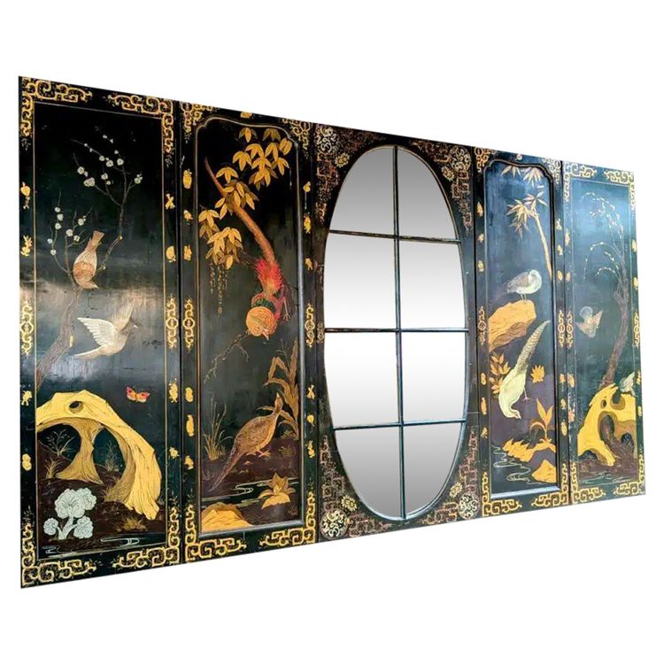 Set of painted panels with chinoiserie decoration