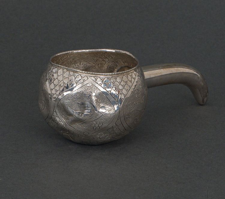 Kovsh Russian silver calabash goblet 1900