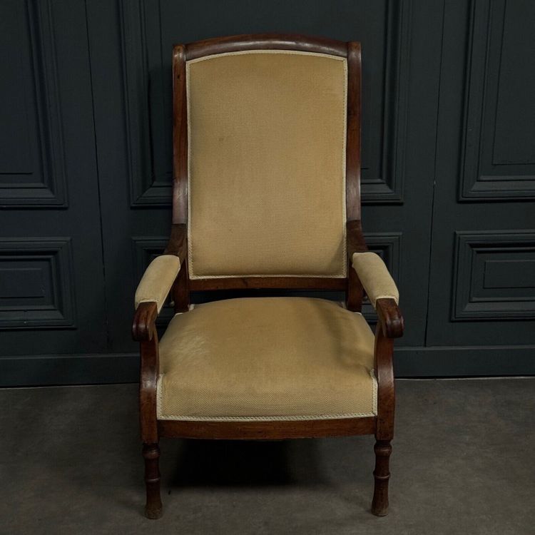 Fauteuil Voltaire à système en acajou XIXe