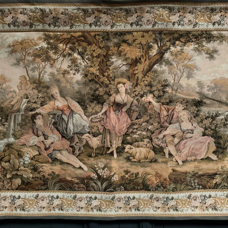 20th century Aubusson tapestry, romantic decor