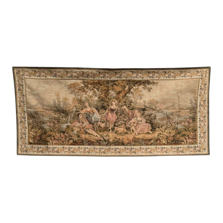 20th century Aubusson tapestry, romantic decor