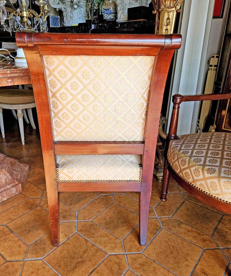 Directoire armchairs, mahogany, reversed back, circa 1800